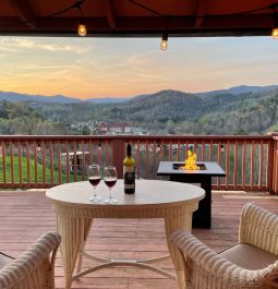 Table for two with wine and a view