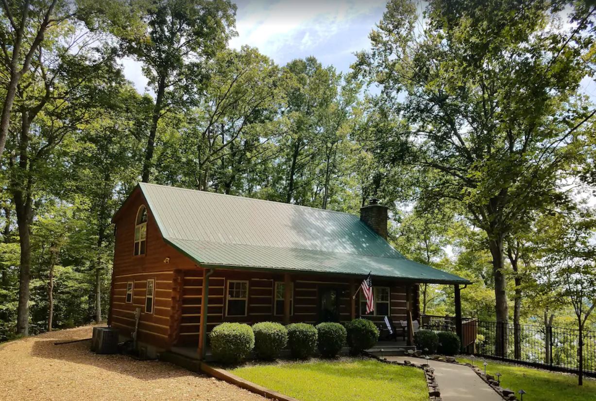 Such an idyllic setting for a log cabin