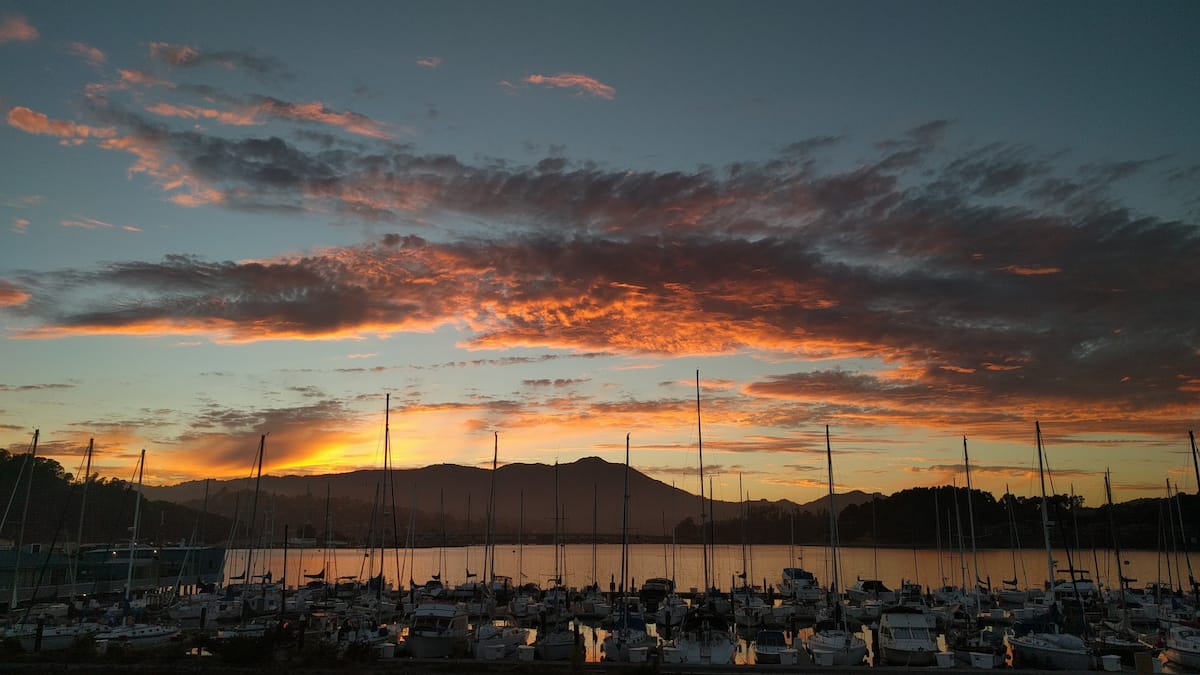 Sunset to the north Sausalito