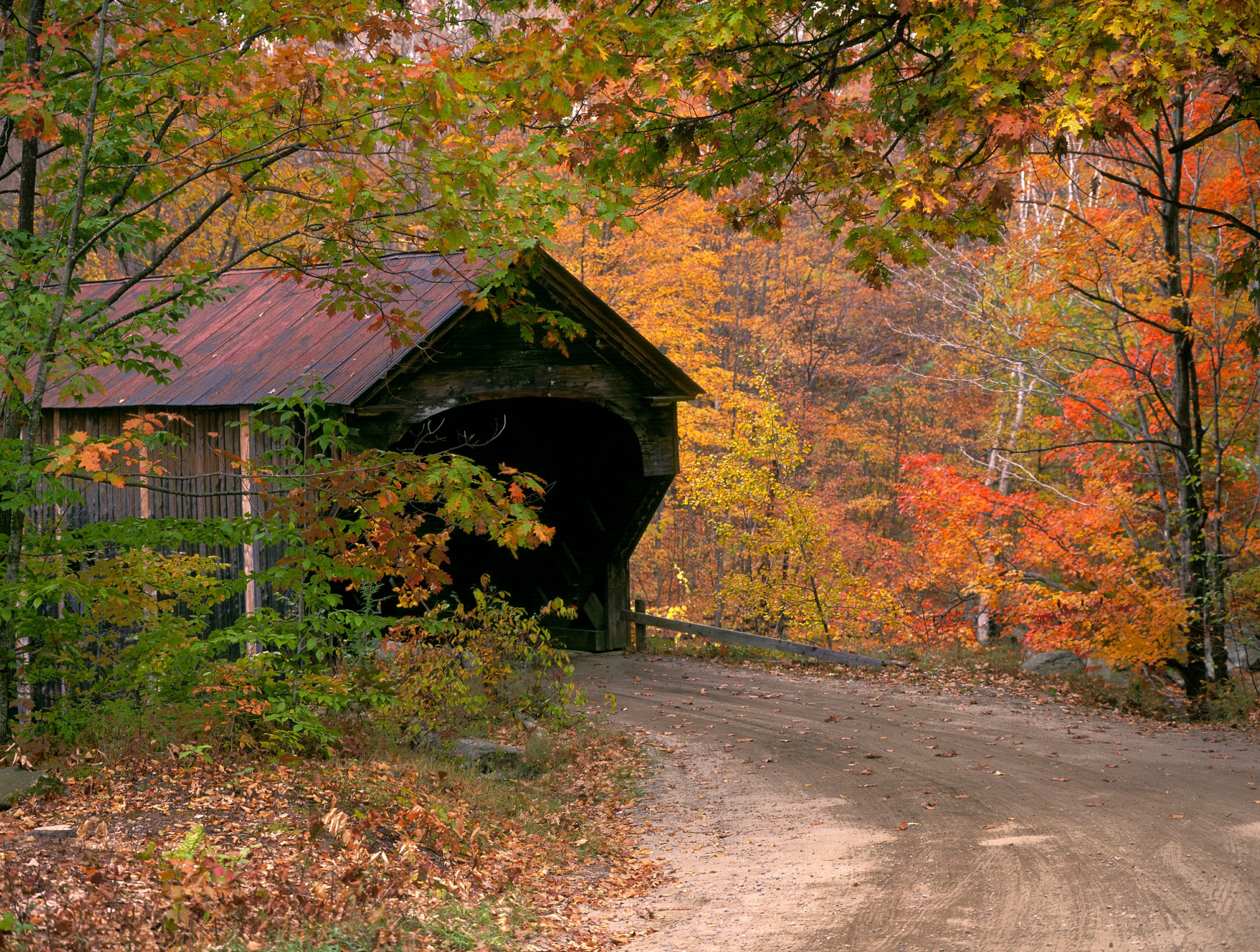 Covered Bridge in autumn, Woodstock