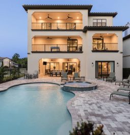 Luxury mansion with pool and hot tub