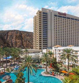 outdoor pool area at Harrah's Resort Southern California