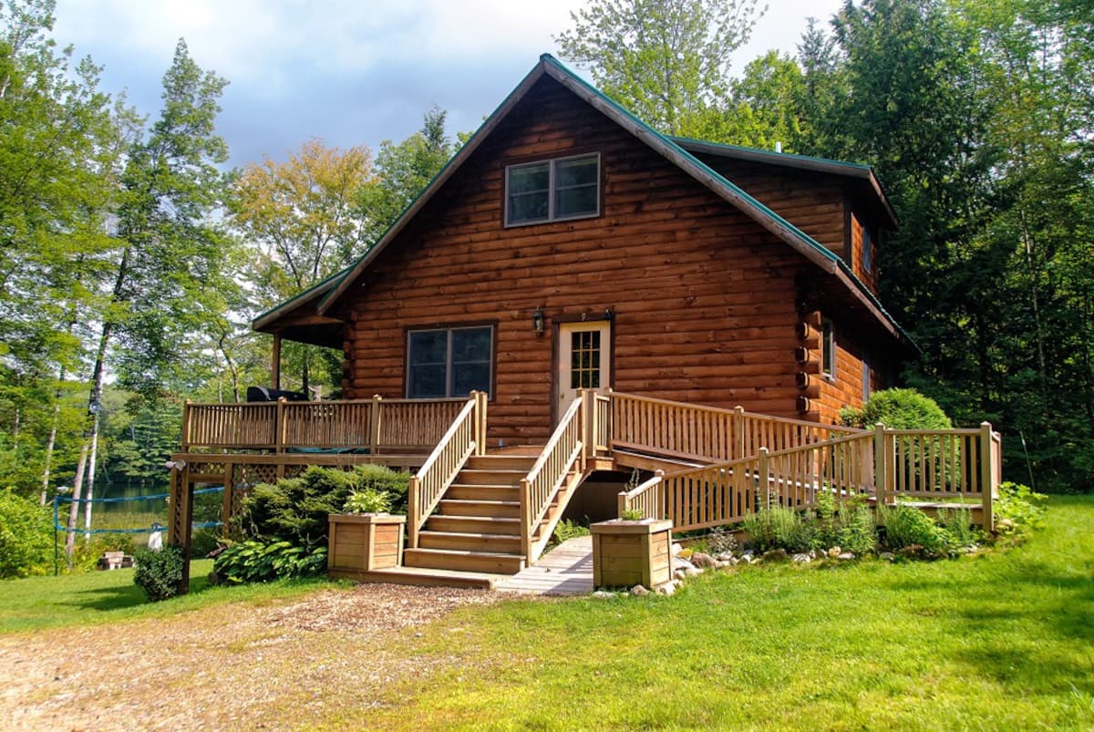 Log House Maine Lake Shore