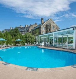 Outdoor pool at the lodge