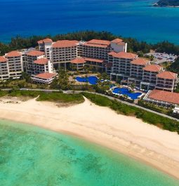 aerial view of the hotel and beach at The Busena Terrace