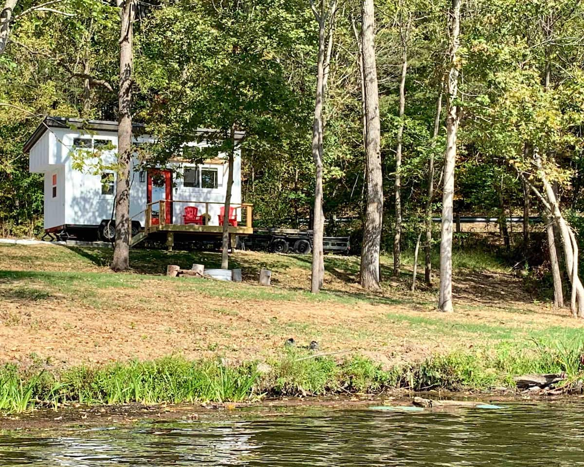 Right along the shore of Lake Logan