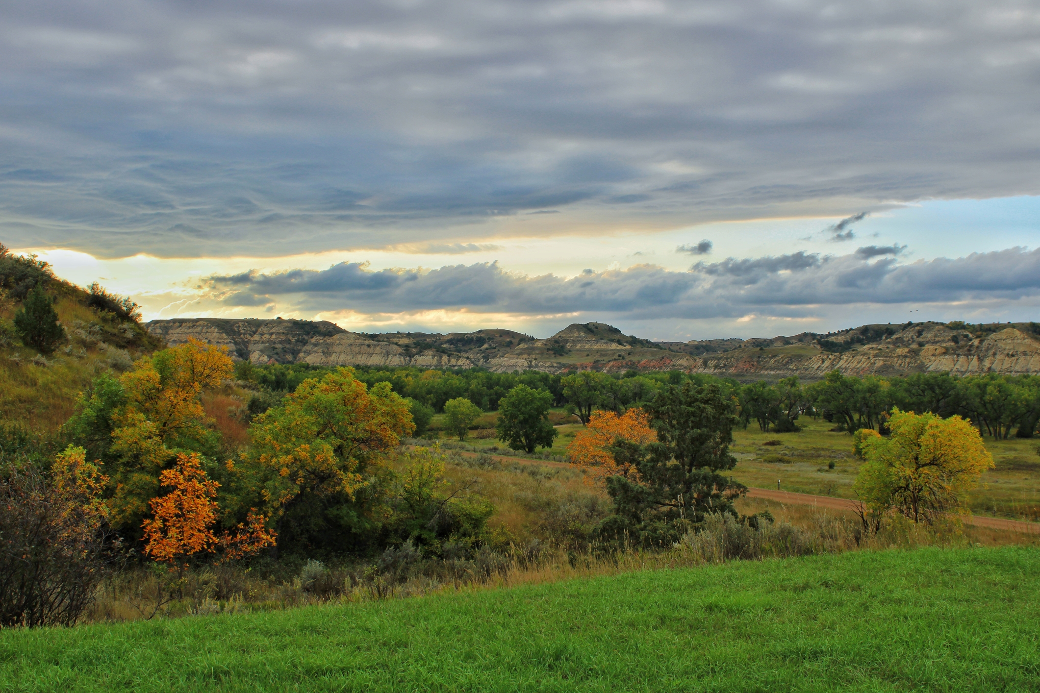 View of the badlands in Medora, North Dakota