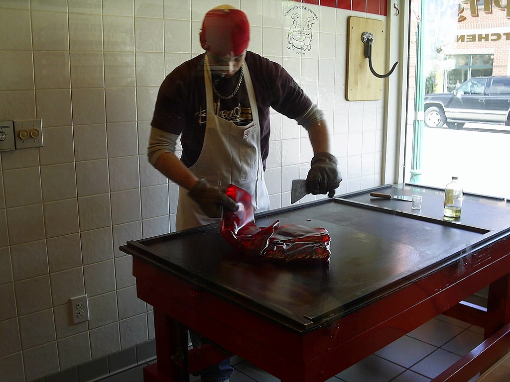 Schimpff's Confectionery  often gives candy-making demonstrations at their candy shop.