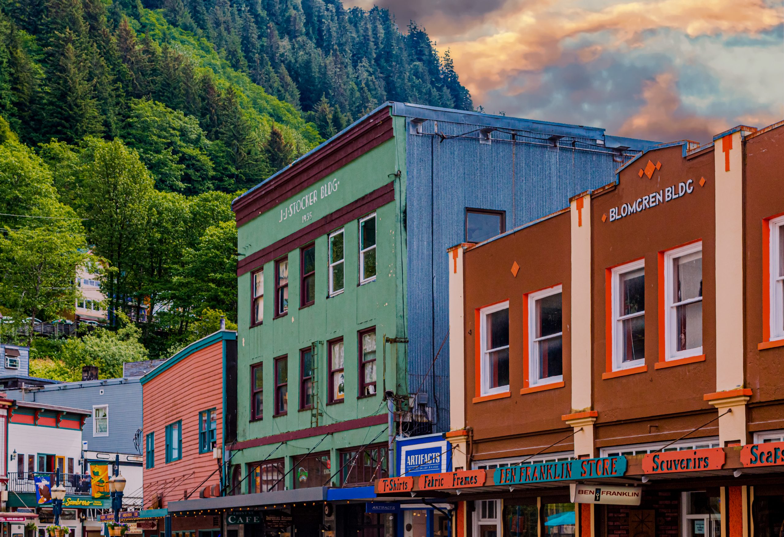 Historic buildings in downtown Juneau