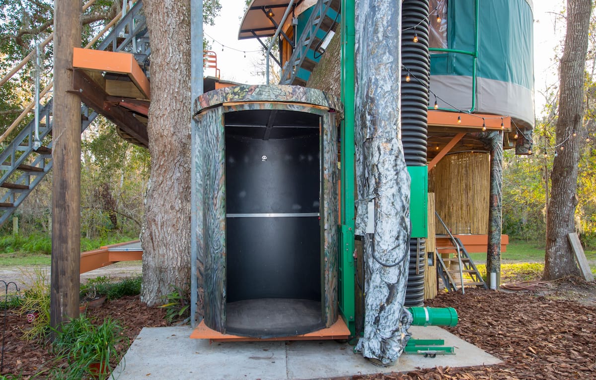 elevator in a treehouse