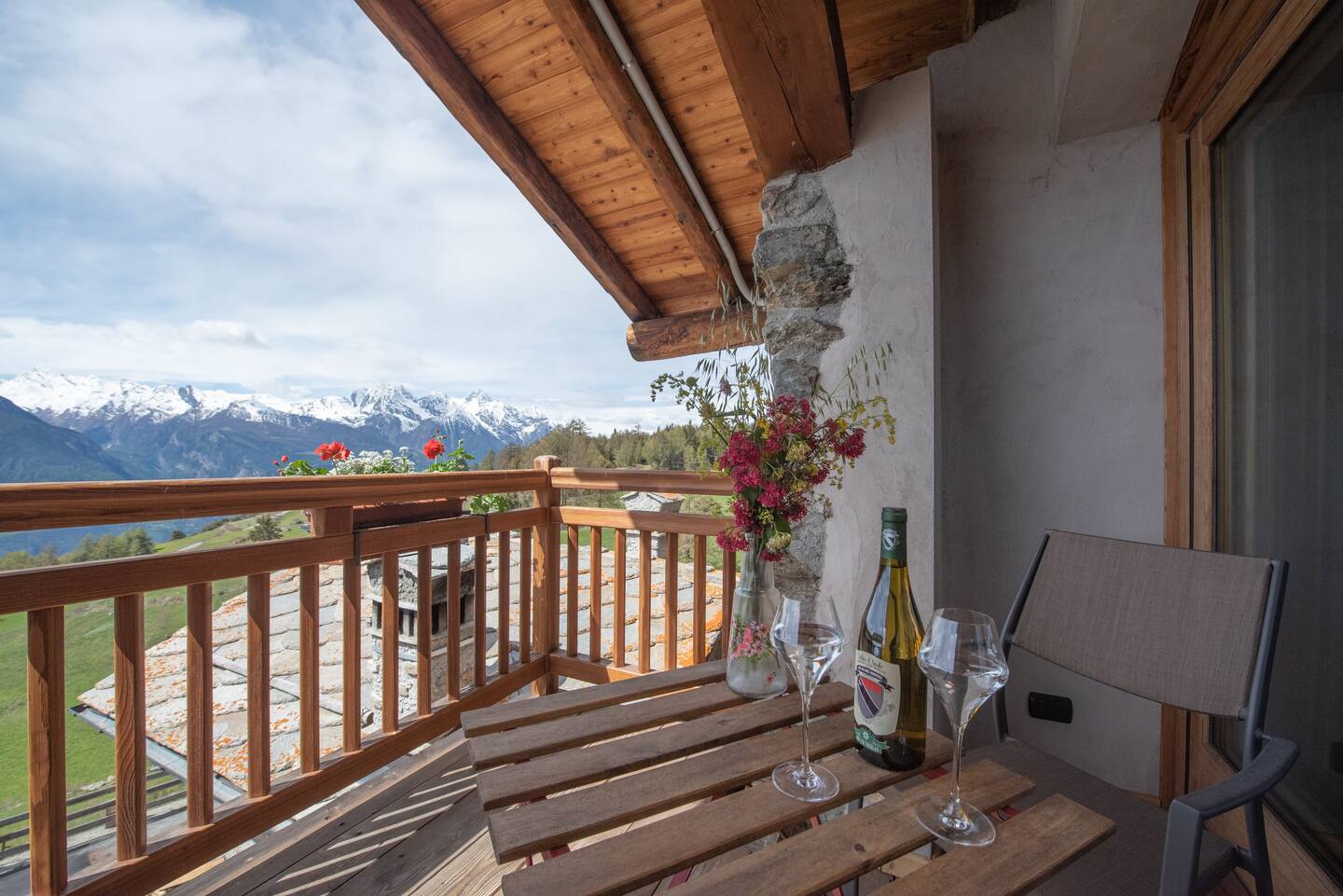 Balcony with mountain view