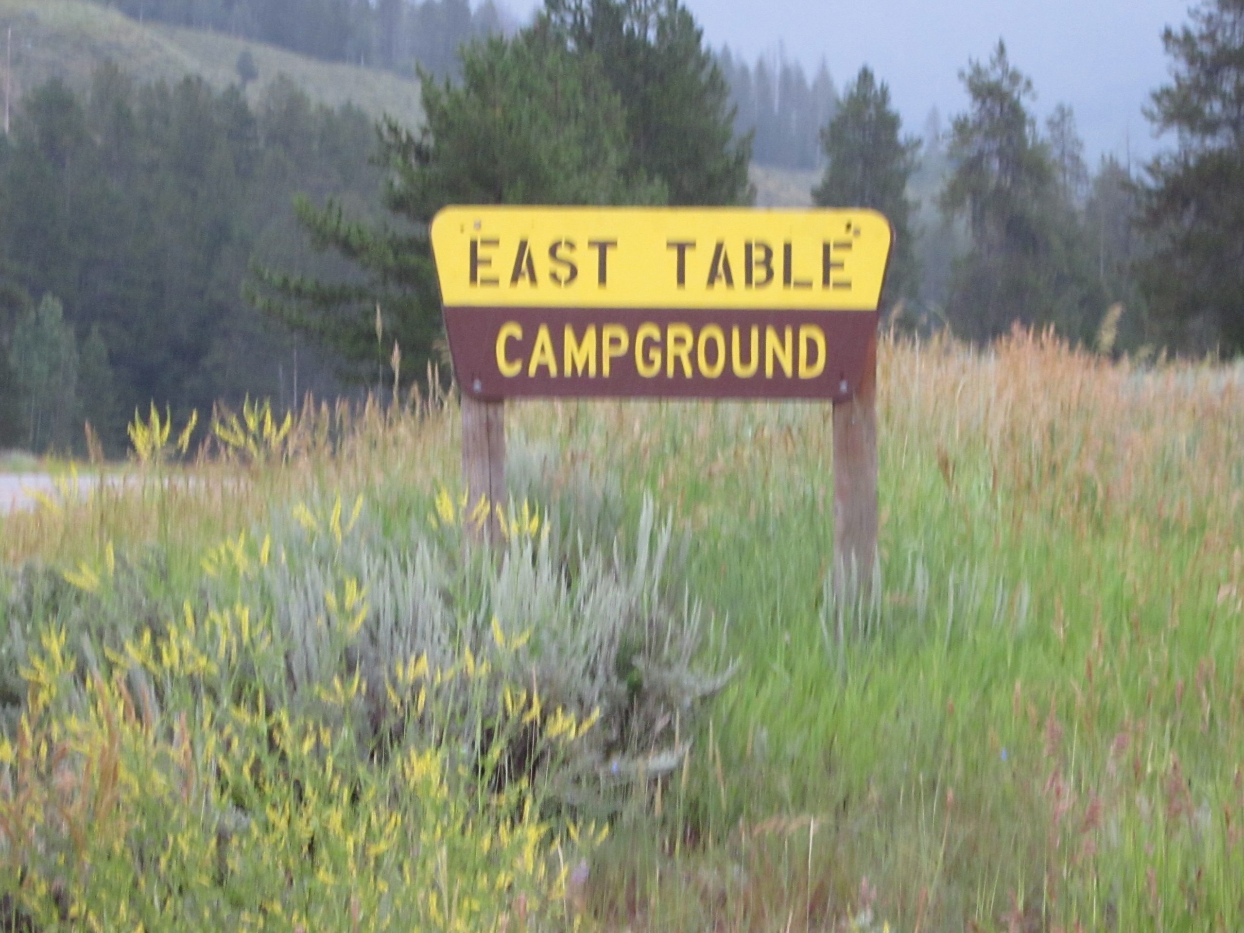 sign to East Table Campground