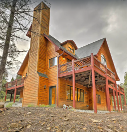 Side view looking up at cabin