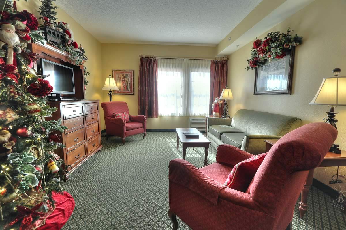 Every room at the Inn at Christmas Place is decorated for the holidays.