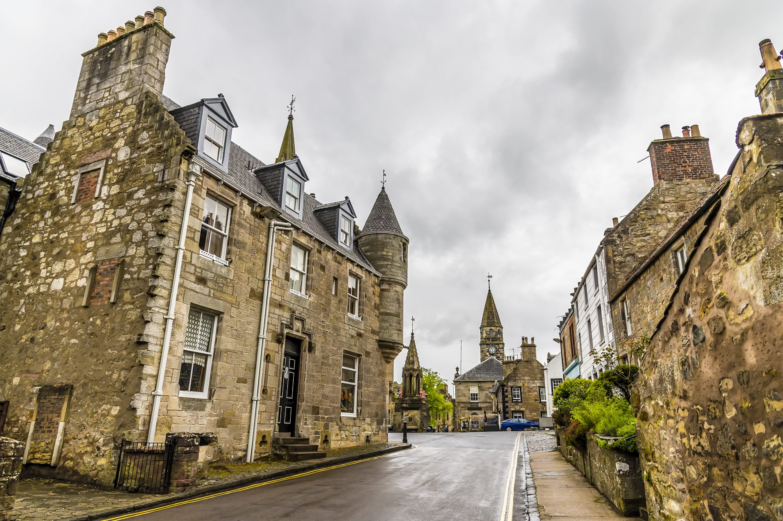 High Street in Falkland, Scotland