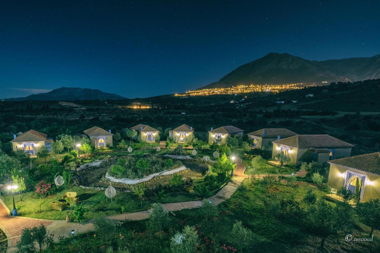 Individual rooms under the dark sky