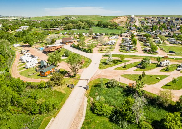 Aerial view of the campground