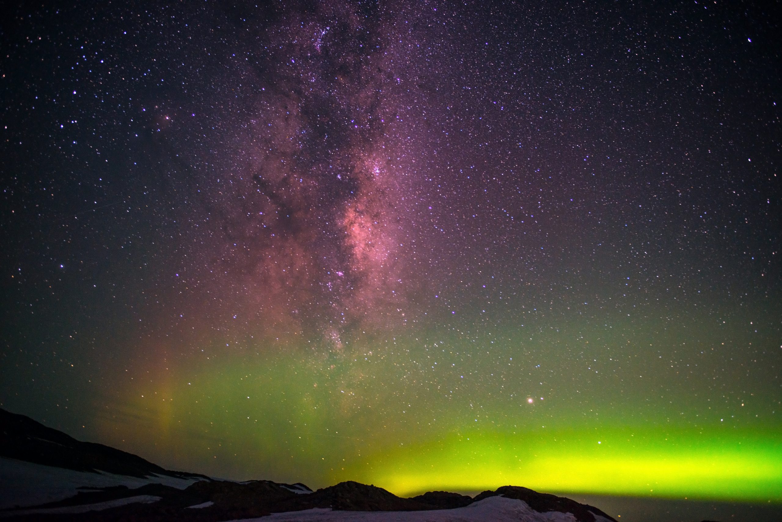 Northern Lights and Milky Way over Antarctica