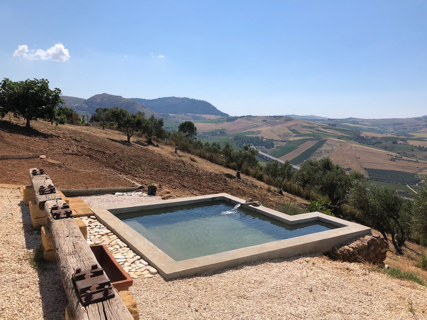 Pool overlooking countryside at Casa Aurora