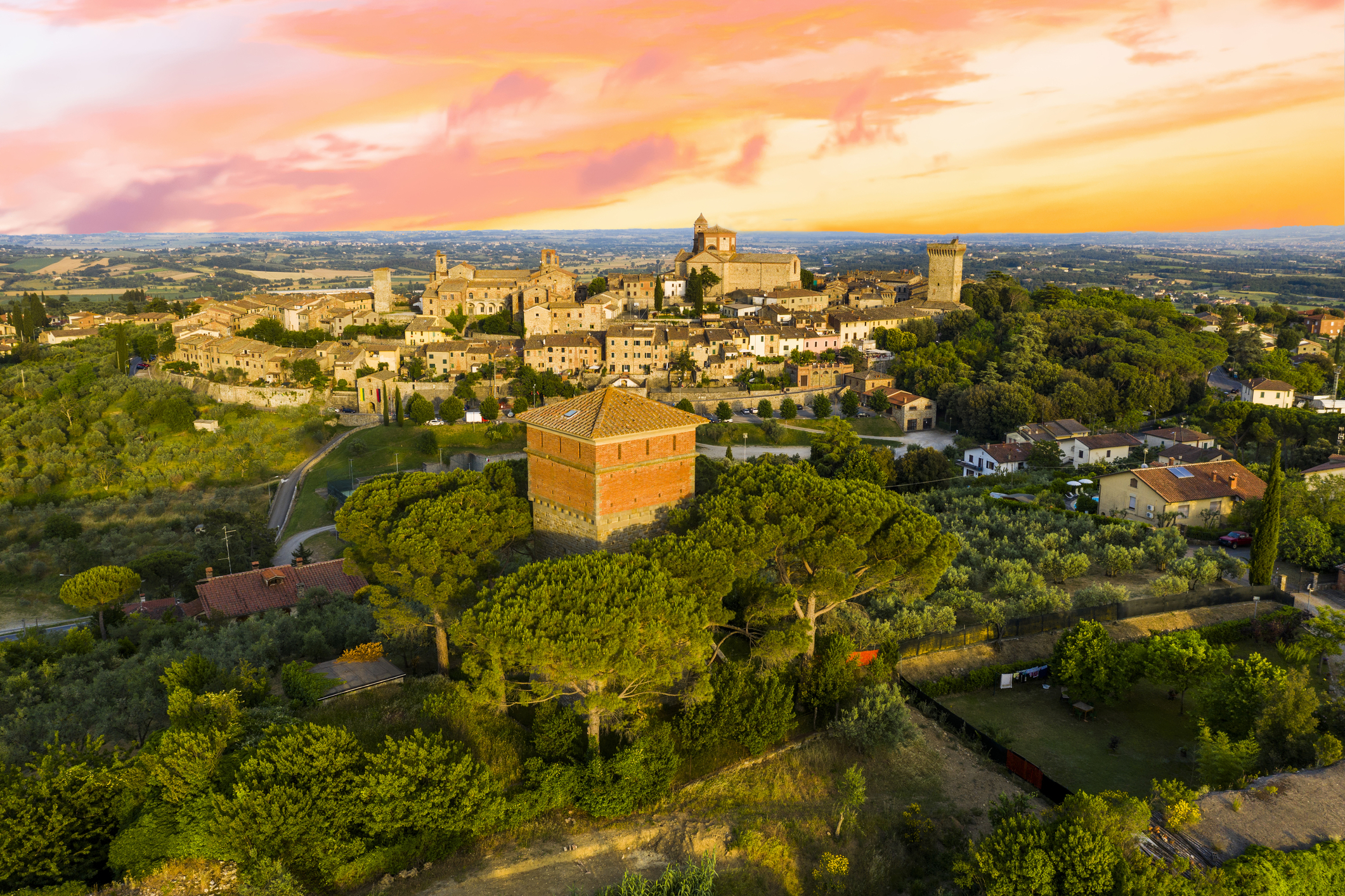 Lucignano in Tuscany from above