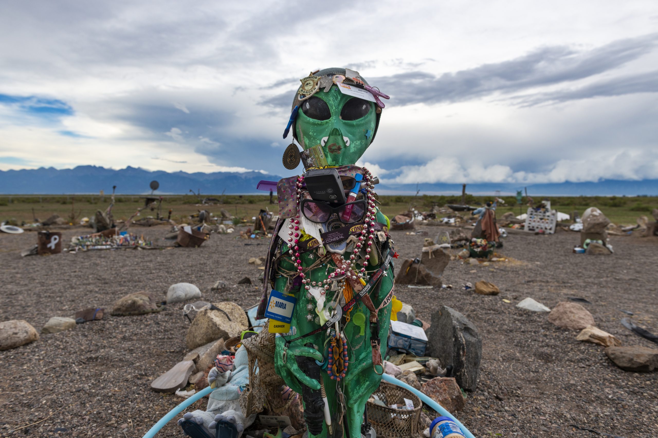 alien statue at the UFO watchtower near Hooper, Colorado