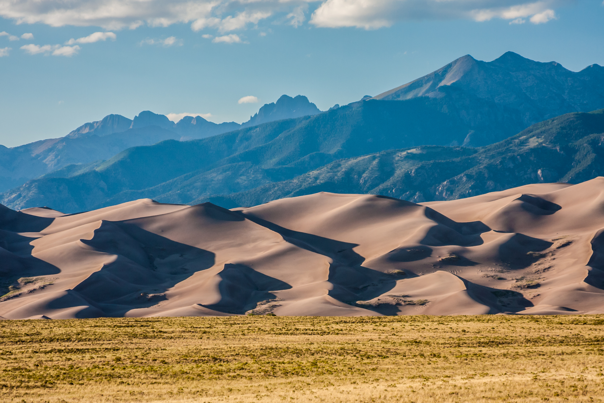 Late afternoon contours of the Great Sand Dunes in the San Luis Valley, near Alamosa