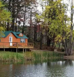 Cabin looking out to the water