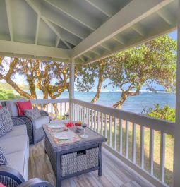 furnished lanai overlooking the ocean