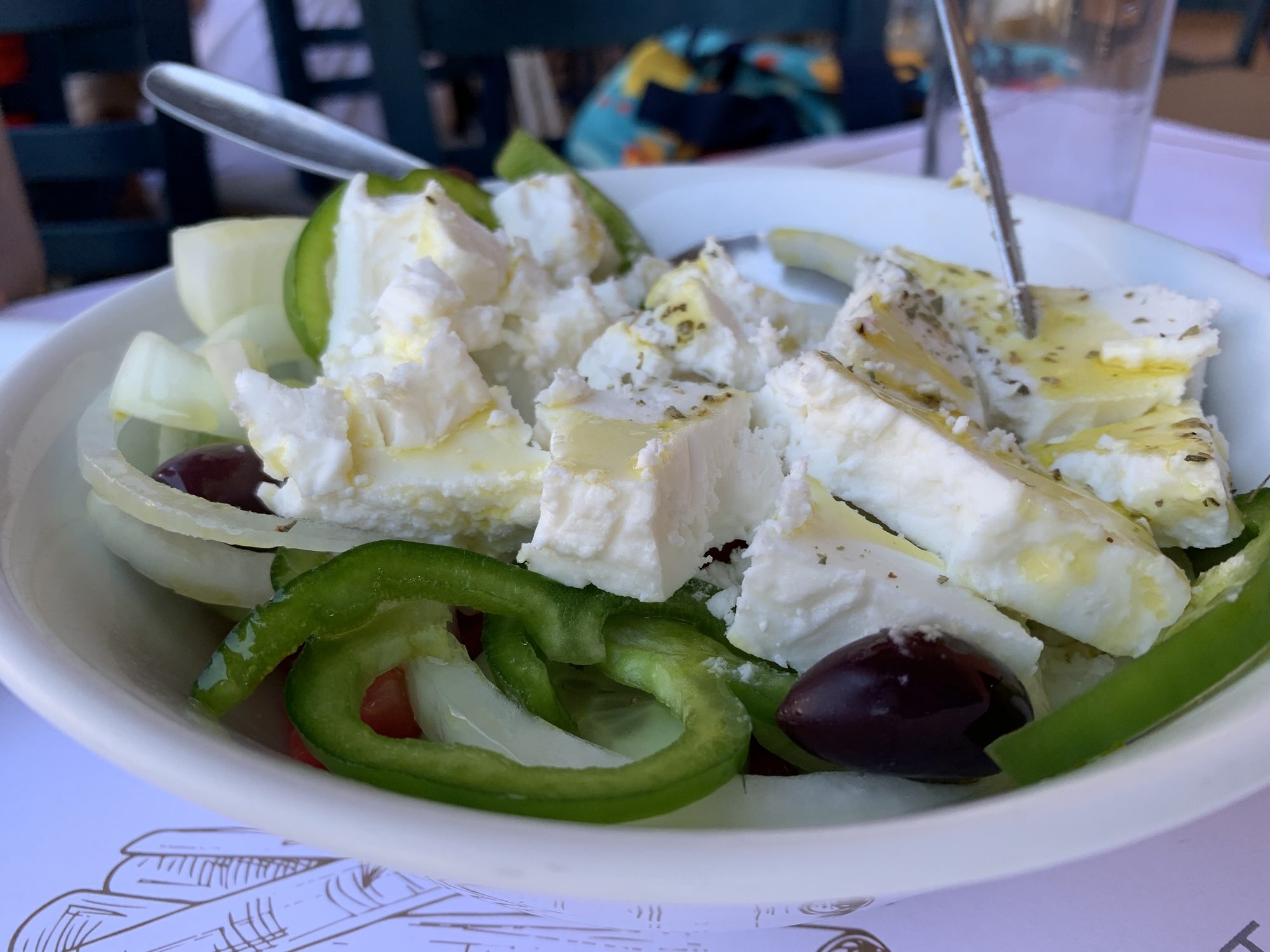 Olive oil soaked feta cheese is everywhere on Zakynthos Island