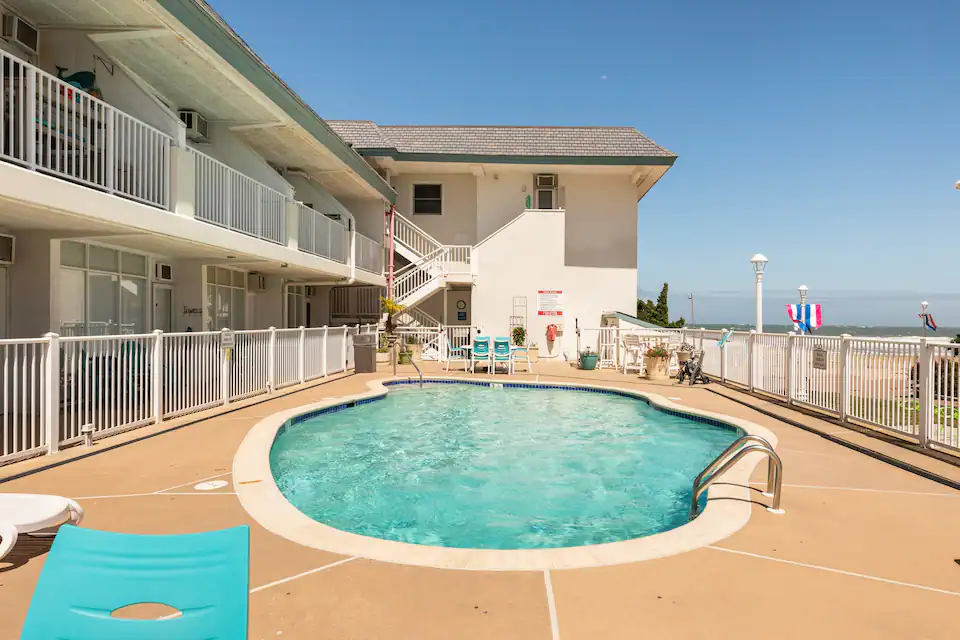 A small oceanfront complex where you can go for a swim