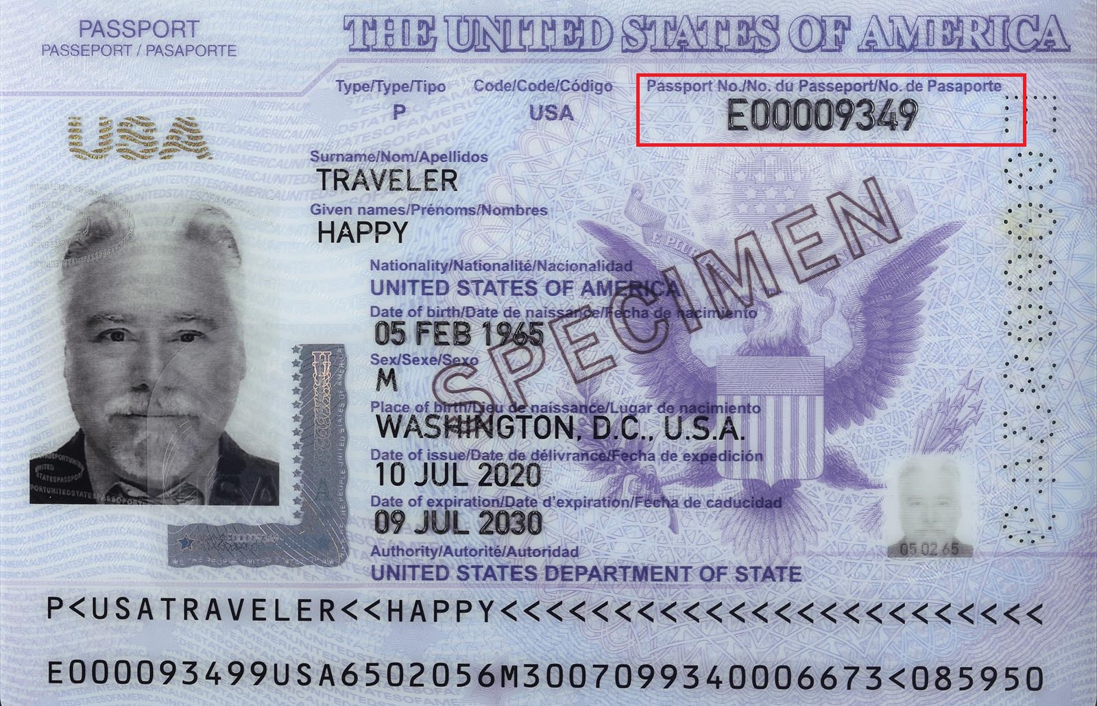 US Passport Document Number