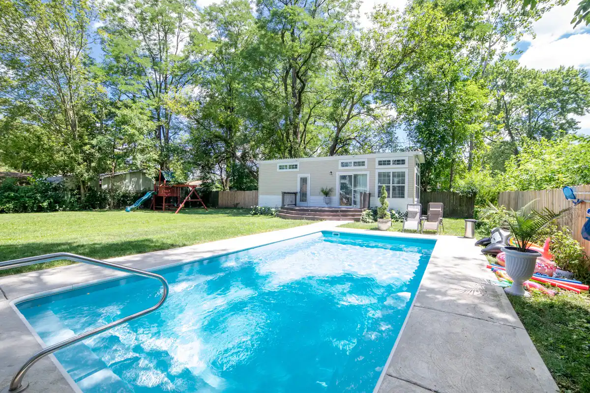 Go for a swim during your tiny house stay