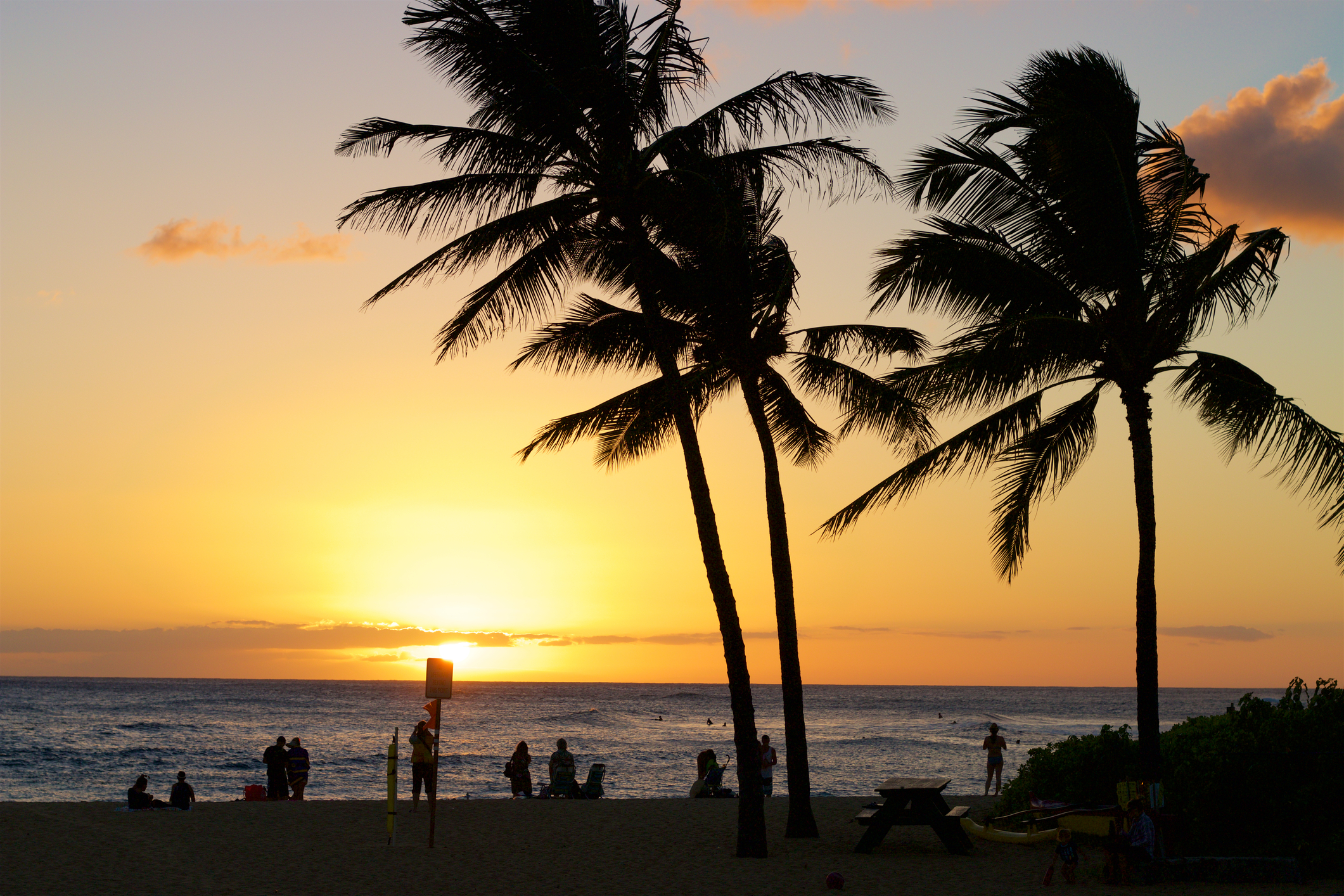 sunset at Poipu Beach, Kauai