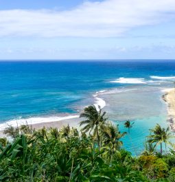 aerial view of Ke'e Beach