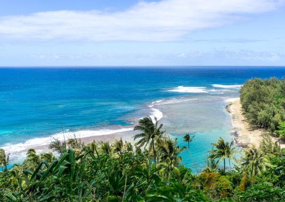 aerial view of Ke'e Beach