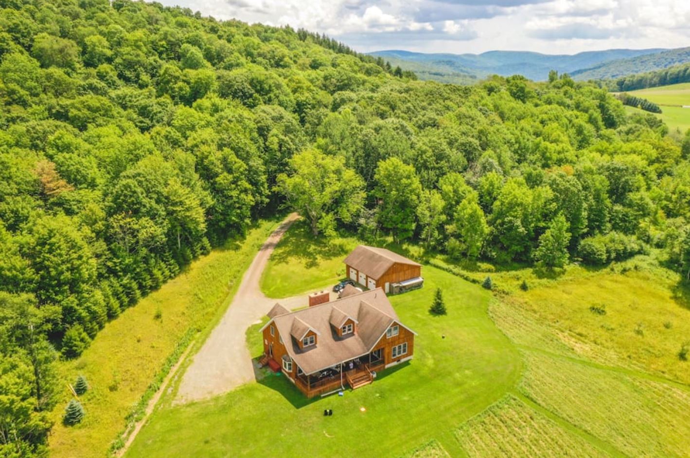 Aerial view of Hidden Hollow Cabin