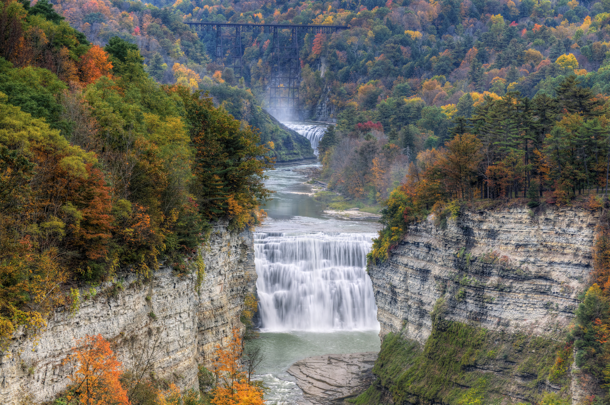 Middle Falls At Letchworth State Park