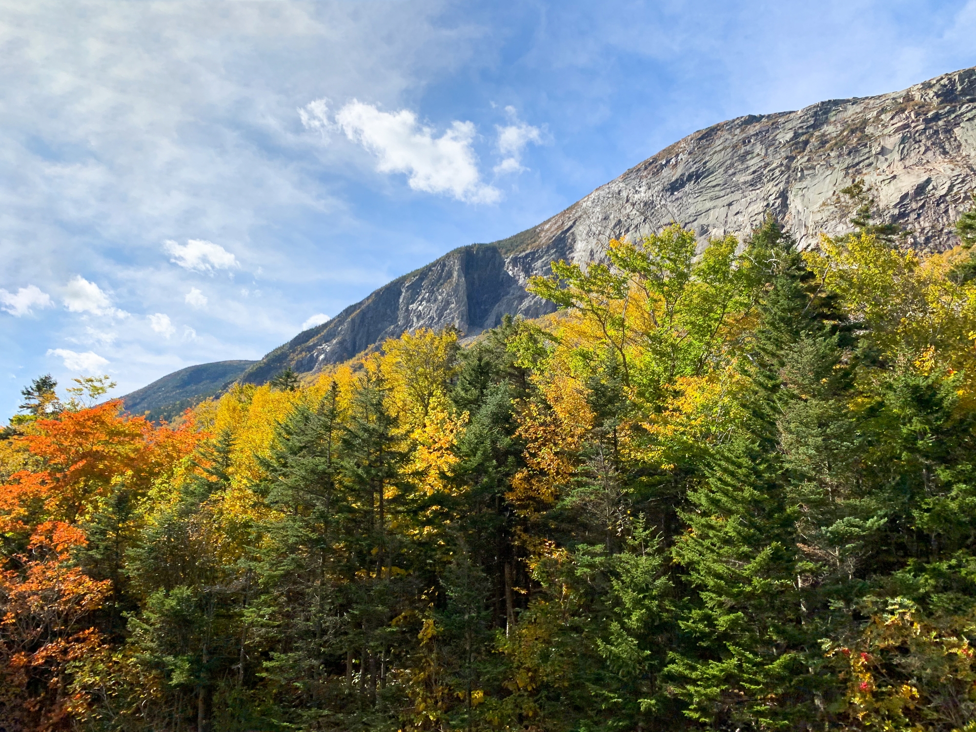 The beautiful view of the Mount Willard in New Hampshire 