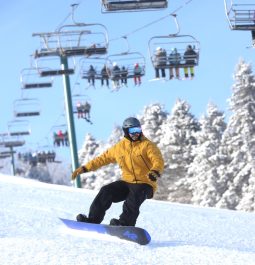 snowboarder at Seven Springs Ski Resort