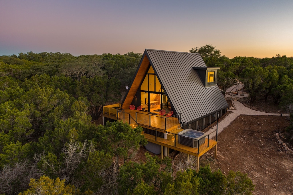 Modern A-frame Cabin Tucked in Nature