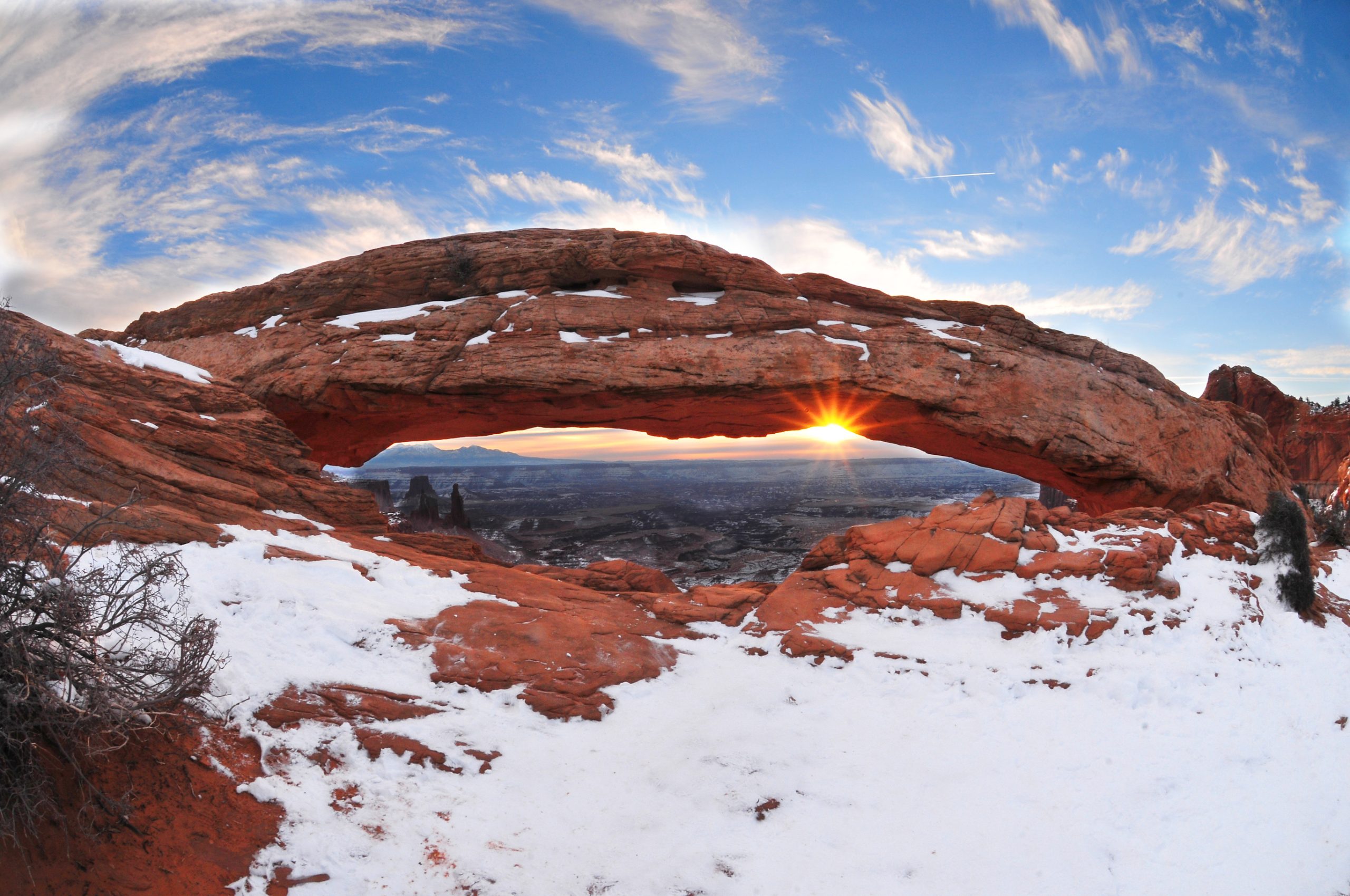 sunrise at Moab in the winter