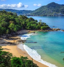 Gorgeous Laem Sing Beach at morning Taken from high point, Phuket, Thailand