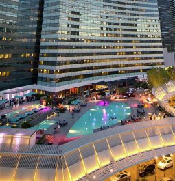 Rooftop swimming pool at a hotel in Vegas