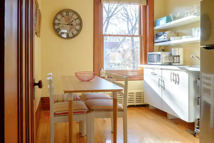 A second-floor space in a historic home