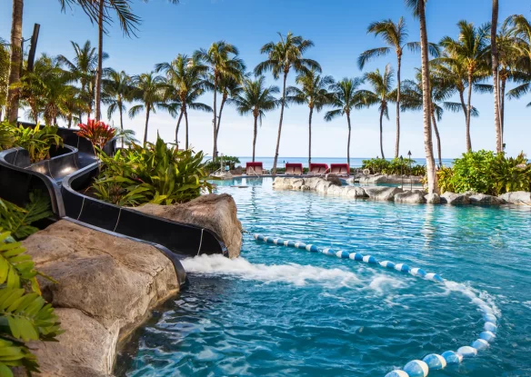 pool with water slide at Sheraton Waikiki