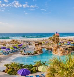 pool deck at Holiday Inn Resort Pensacola Beach Gulf Front