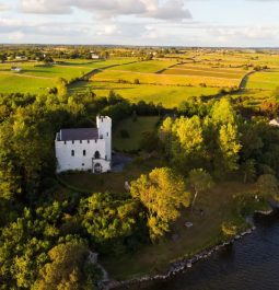 Aerial view of castle vacation rental