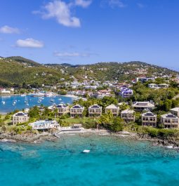 Aerial view of a Carribean resort