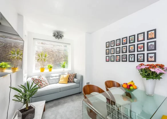 Bright apartment interior with window