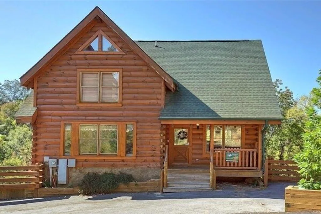 An upscale cabin in a resort setting